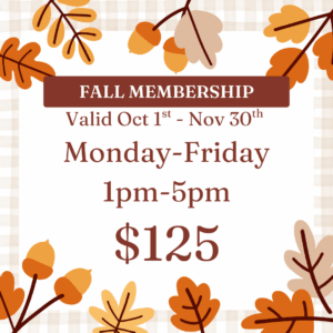 2025 FALL MEMBERSHIP  VALID OCT.1ST-NOV.30TH